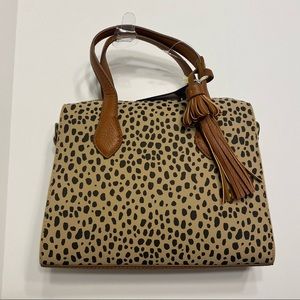 NWT Womens Tan Black Cheetah Spotted Purse Bag